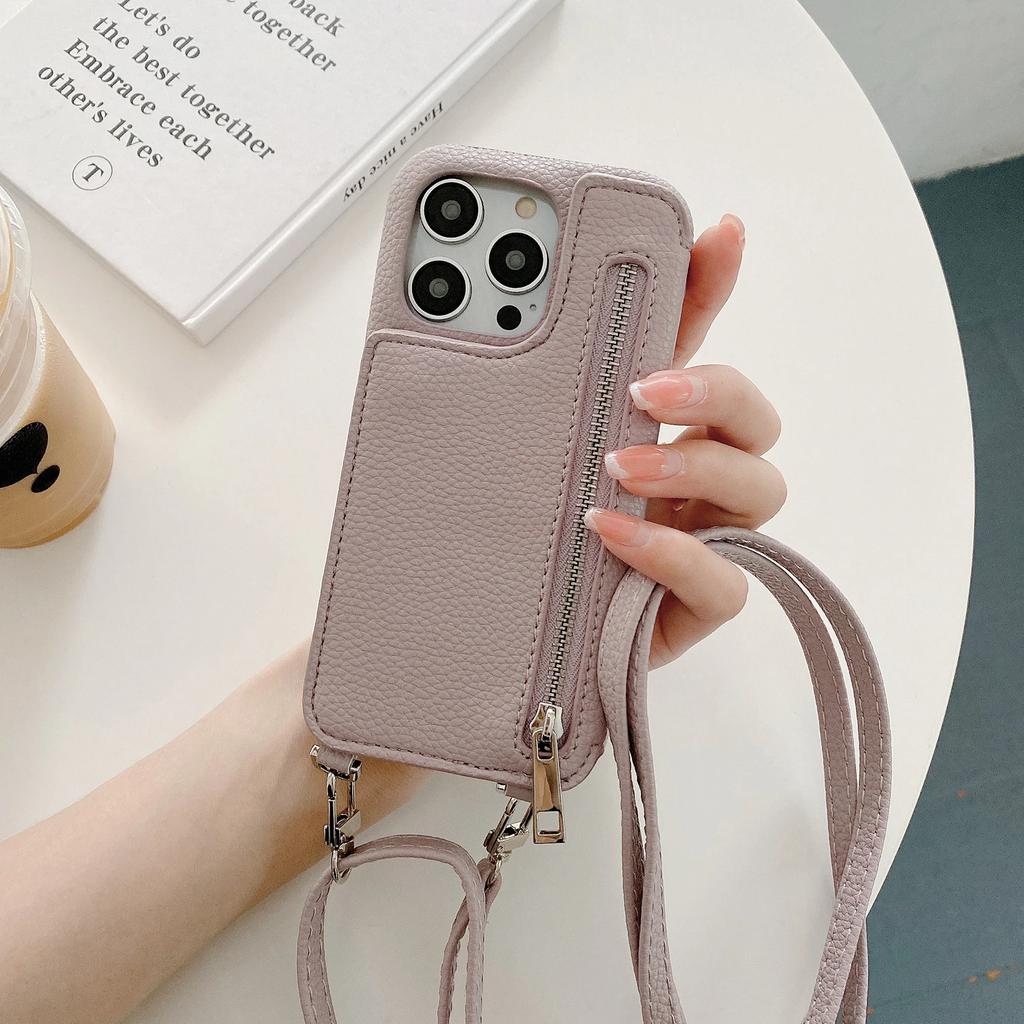 Crossbody Shoulder Strap Zipper Wallet Leather Case For iPhone 14 15 Pro Max 13 12 11 XS XR 8 7 Plus SE2025 Card Bag Purse Cover