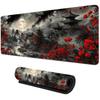 Red Moon Anime mousepad Gaming Mouse Pad Rubber Base, Extended Keyboard Protector for Home Office, Perfect for Gaming