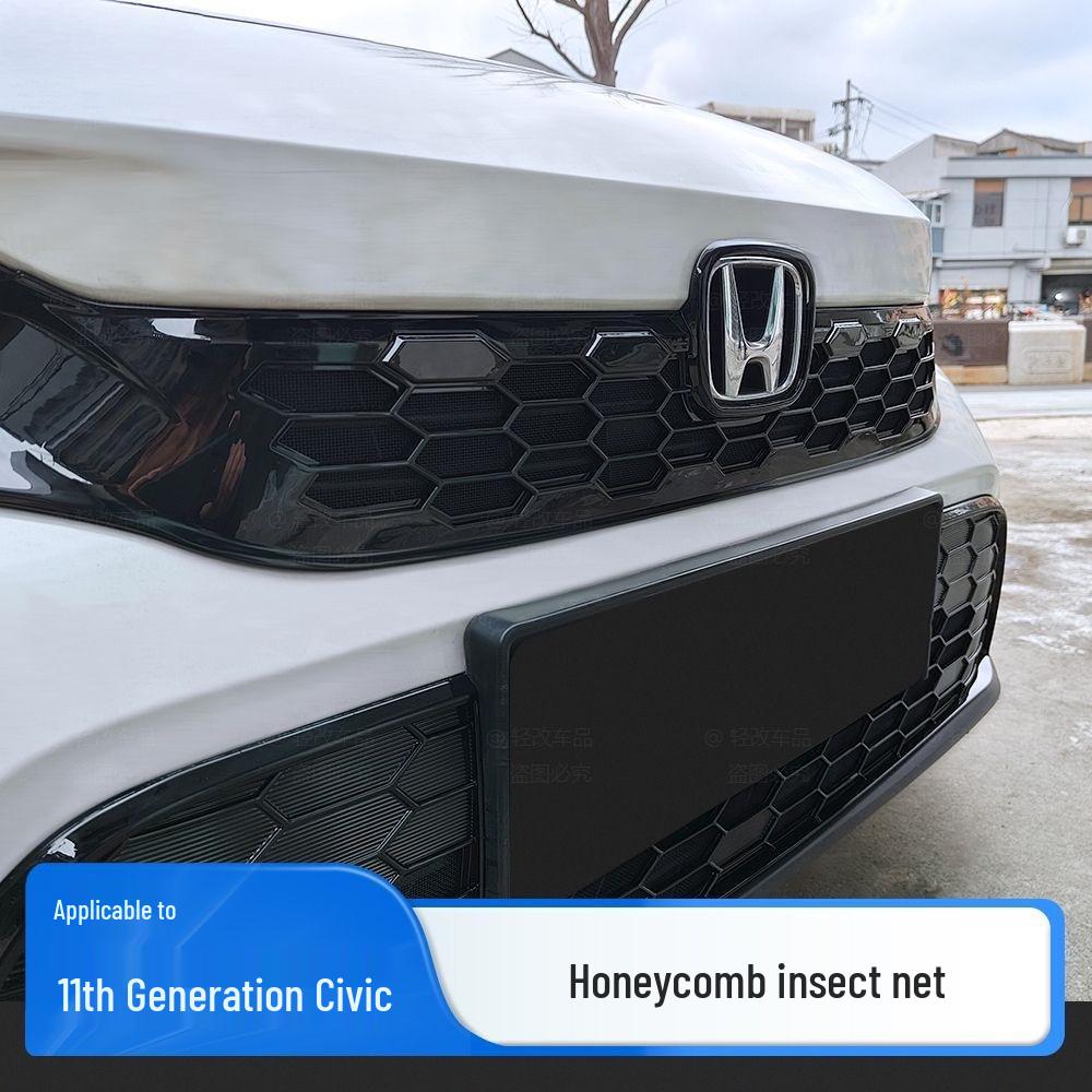 Honda 11th Gen Civic Honeycomb Insect Net Modified Grille Trim