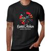Men's Eurovision Song Contest T-Shirt - Black Tee with Rainbow Heartburst Logo & Eurovision Graphic, Retro Harajuku Streetwear Shirt, Breathable