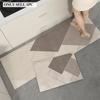 Kitchen Carpet PVC Waterproof Leather Floor Mat Minimalist Geometric Pattern Rug Long Size Home Decor Rugs Alfombra De Cocina
