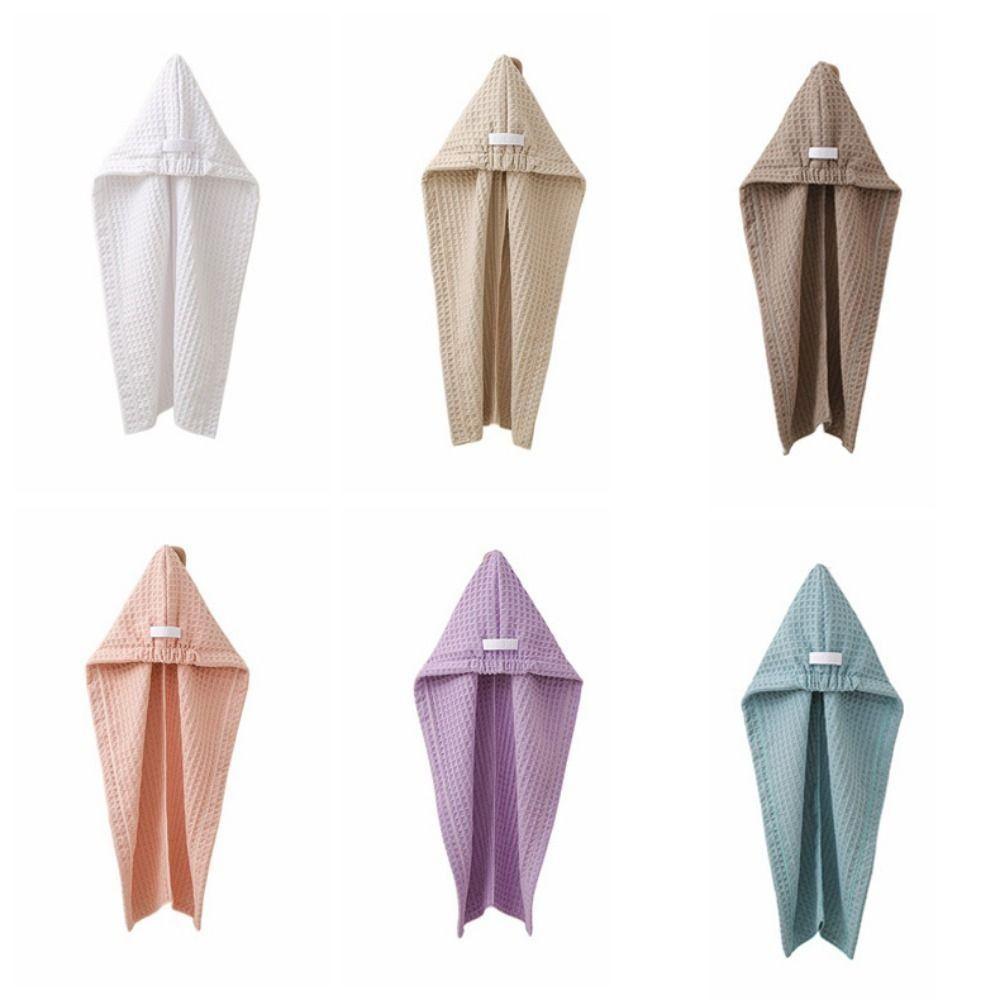 Soft Women Bath Head Wrap Quick-dry Hair Drying Hat Towel Cap Waffle Dry Hair Cap  Home Use