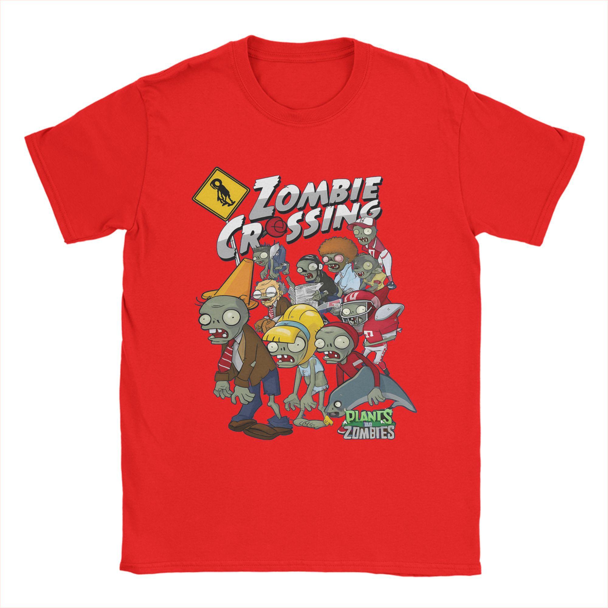 Plants Zombies TShirts Unisex Awesome Pure Cotton Tee Shirt Crew Neck Short Sleeve T Shirt Classic Clothes S