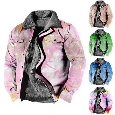 Chaqueta Abrigo Grueso de Forro Polar con Estampado para Hombre Moda Casual Cálida para Hombre