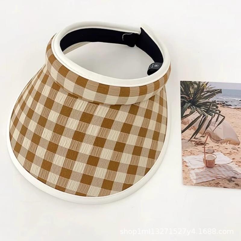 New Dopamine Color Cute Versatile Empty Top Sunscreen Hat Women's Summer UV Protection Student Travel Big Eaves Sun Hat