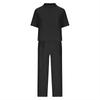 European & American Plus Size Women's Casual Summer Two-Piece Set with Short Sleeve Round Neck