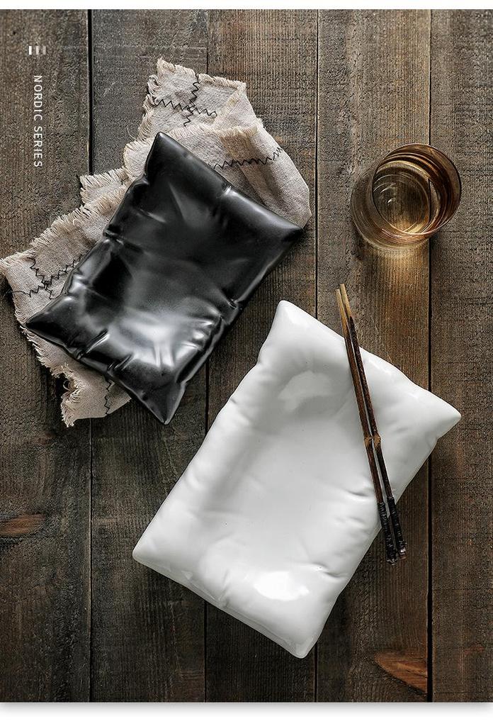 Nordische Keramiksalat- und Pastaplatte: Hochwertiges Geschirr für Snacks und Desserts