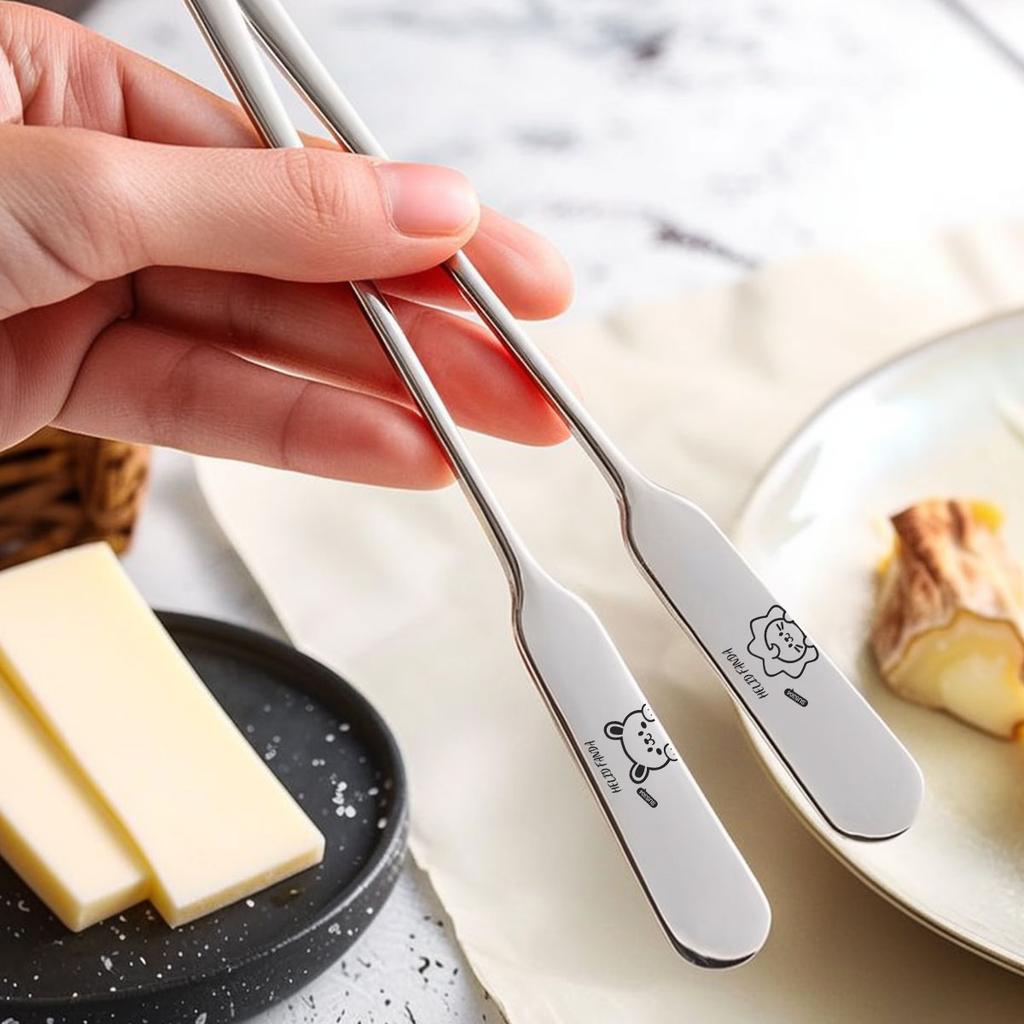 2/4pcs Cute 304 Stainless Steel Butter Knife Bread Toast Jam Spatula Spreader Long Handle Cheese Cutter Kitchen Tools