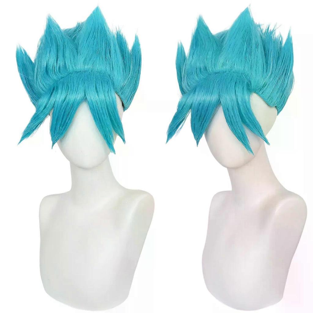 unique 8Inch Synthetic Short Blue Adults Prince's wig Cosplay Wig for Halloween Thanksgiving Day Christmas