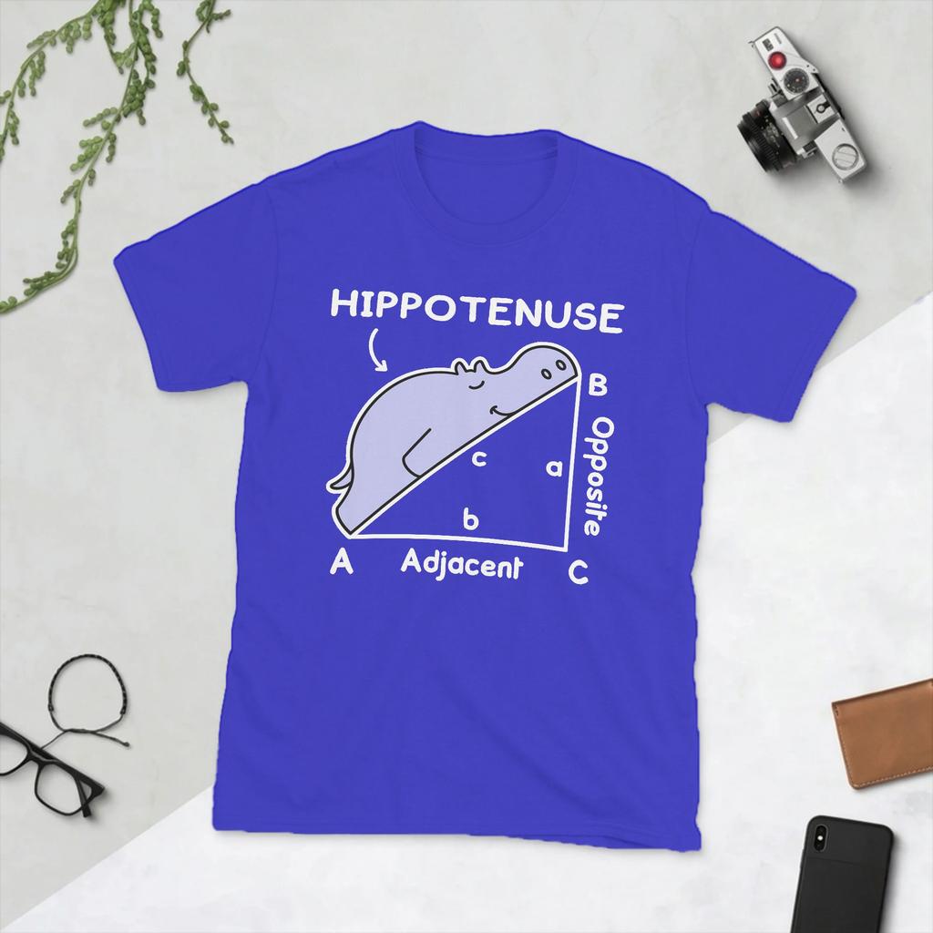 Hypotenuse Math Pun Hippotenuse Unisexs T Shirt Novelty Tee Shirt Short Sleeve Crew Neck TShirts 100 Cotton Summer Clothing