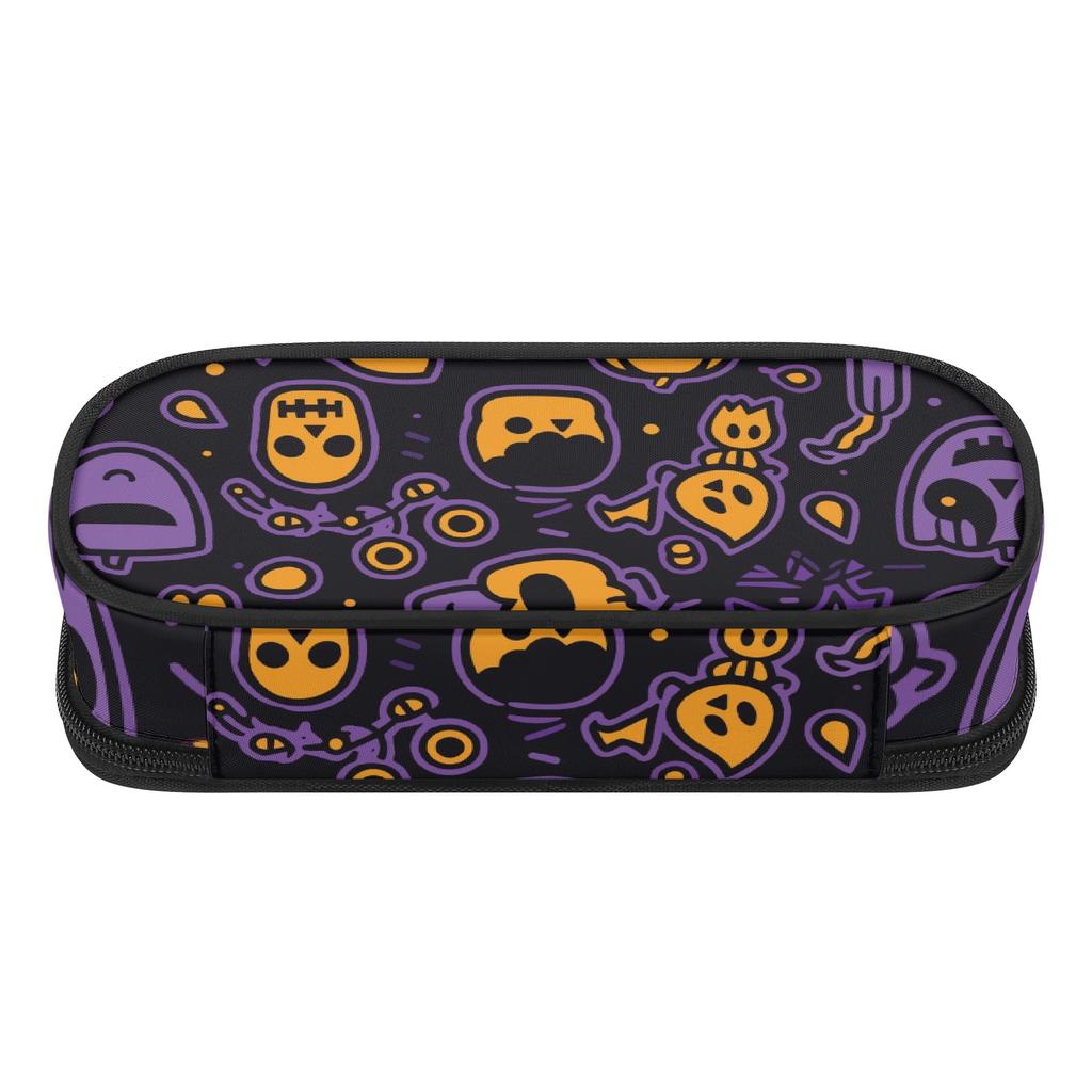Pencil Case Large Capacity Full Zipper Closure 300D Polyester with Main Compartment Mesh Pocket and Pen Slots for Everyday Study