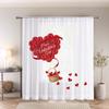 Single Panel Valentine Day Theme Heart Window Curtain Ed Living Room Bedroom Warm Decorative Shade With Rod Pocket Polyester Ideal For Sitting