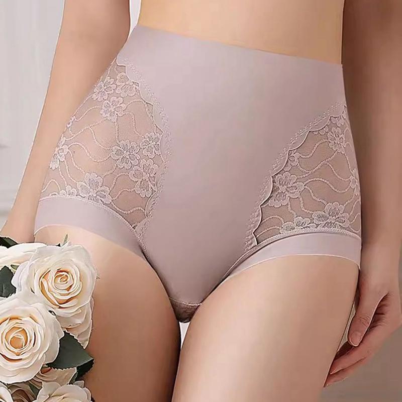 Damen High Waist Spitze Nahtlos Bauchweg Po-Formende Slips
