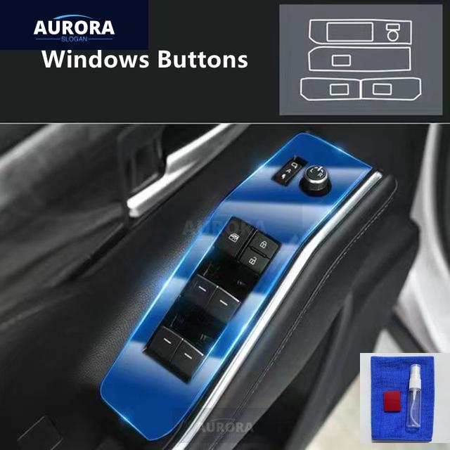 For TOYOTA HIGHLANDER & KLUGER Car Interior Center Console Transparent TPU Protective Film Anti-scratch Repair Film