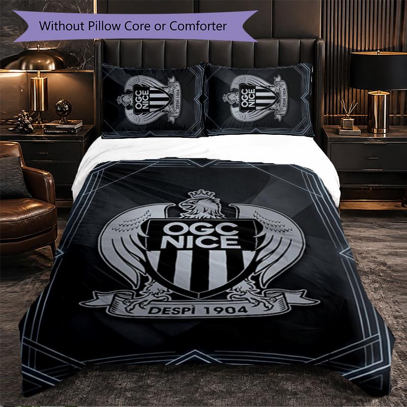 OGC Nice FC Themed Bedding 3Pcs Duvet Cover Set Decorative Bed Linen For Teen Room Home Decoration