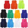 Mens Womens Irregular Hem Volunteer Vest Unisex Adult Waiter Bartender Work Uniform Solid Color V Neck Sleeveless Waistcoat