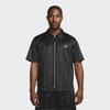 Nike Solid Color Full Zip Collared Basketball Short Sleeve T-Shirt Men Tops Black DX0343-070