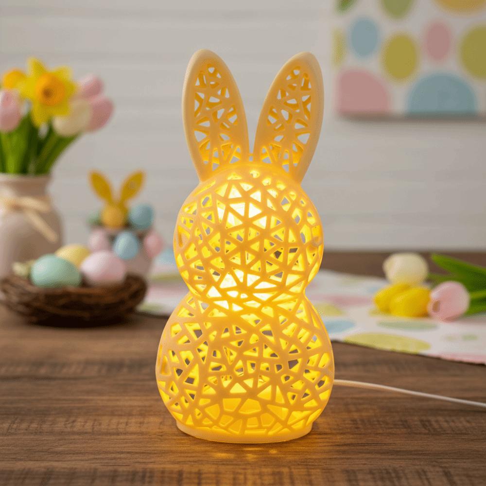 Cartoon Easter Atmosphere Light Plastic Hollow Rabbit Decorative  Festive Atmosphere