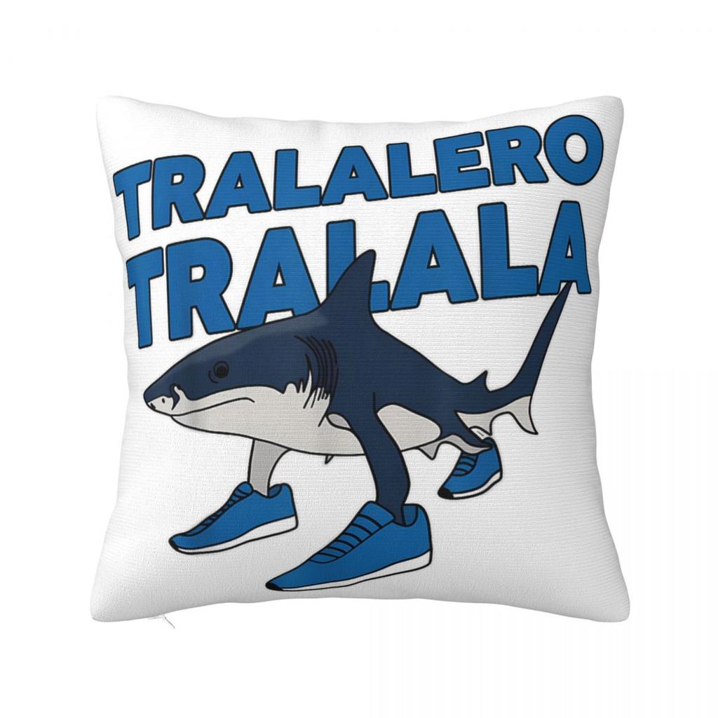 Tung Tung Tung Sahur Square Pillow Cases Italian Brainrot Meme Cushion Cover Vintage Polyester Decor Pillowcase for Living Room