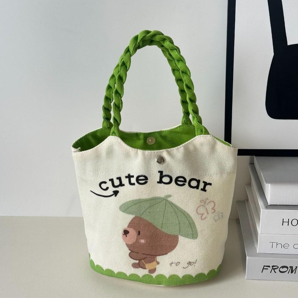 

Cute Cartoon Prints Tote Bag Large Capacity Canvas Lunch Bag Colorful Mini Handbags