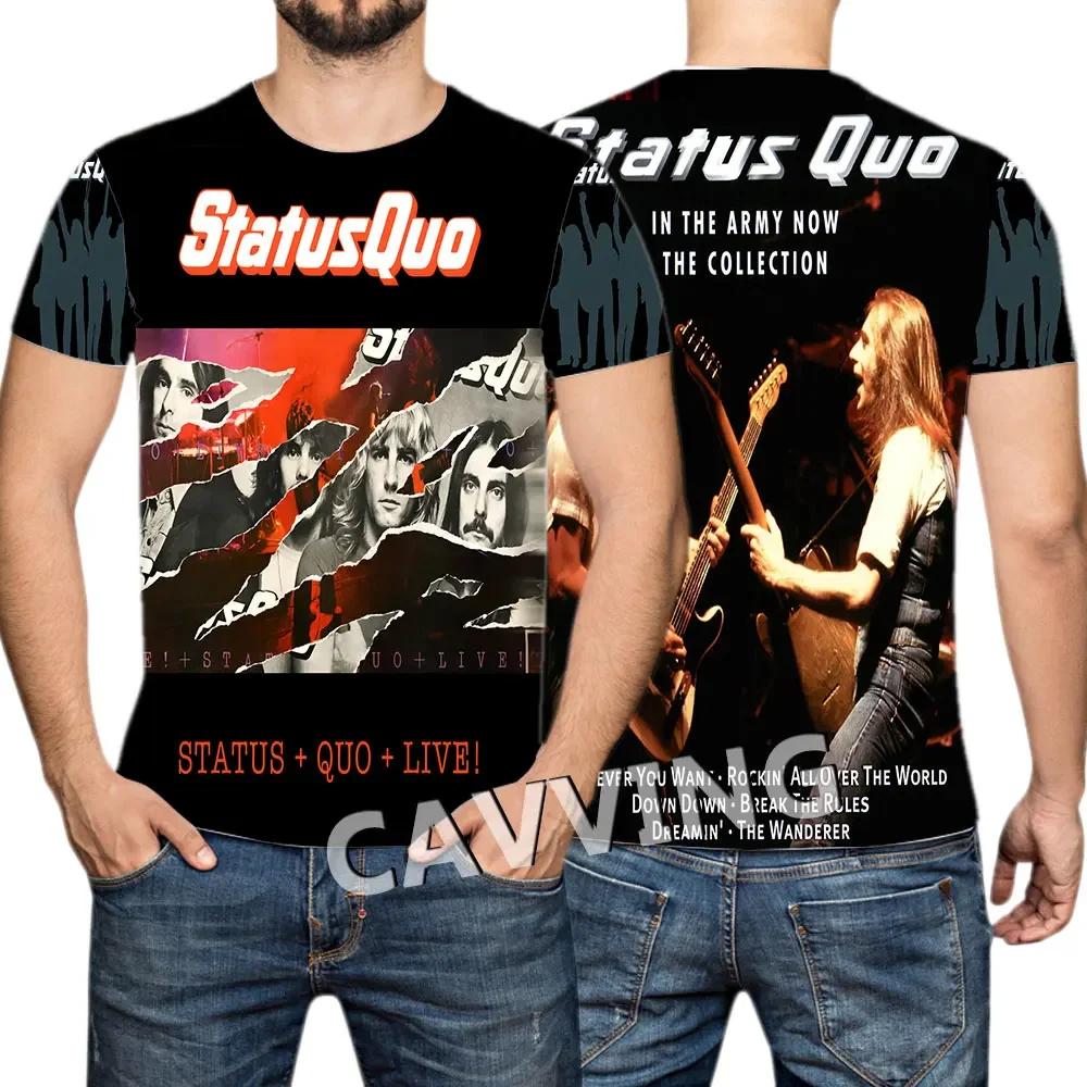 Men T-shirt Heavy Metal Rock Band Status Quo 3d Print T shirt Tops Womens Sports Large size Tops Tees Summer Tshirt Kid Clothing