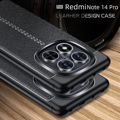 For Xiaomi Redmi Note 14 Pro 5G Case Cover Redmi Note 14 Pro Capas Shockproof Armor TPU Soft Leather Fundas Redmi Note 14 Pro