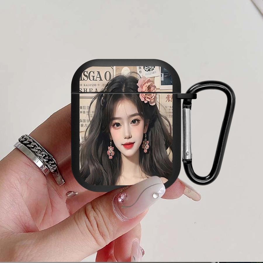 Girl Holding The Flowers Earphone Cases Cover Case For Airpods Pro 1 3 Pro3 2 4 Pro2