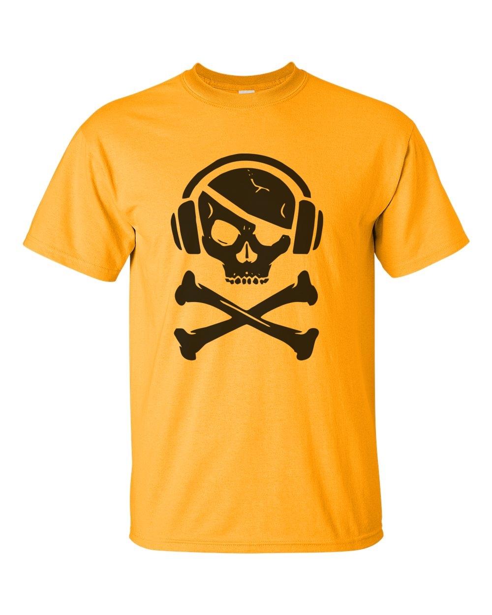 Music Lovers skull and headphones T shirt Tee TPB The Pirate bay Anonymous anon S разноцветный