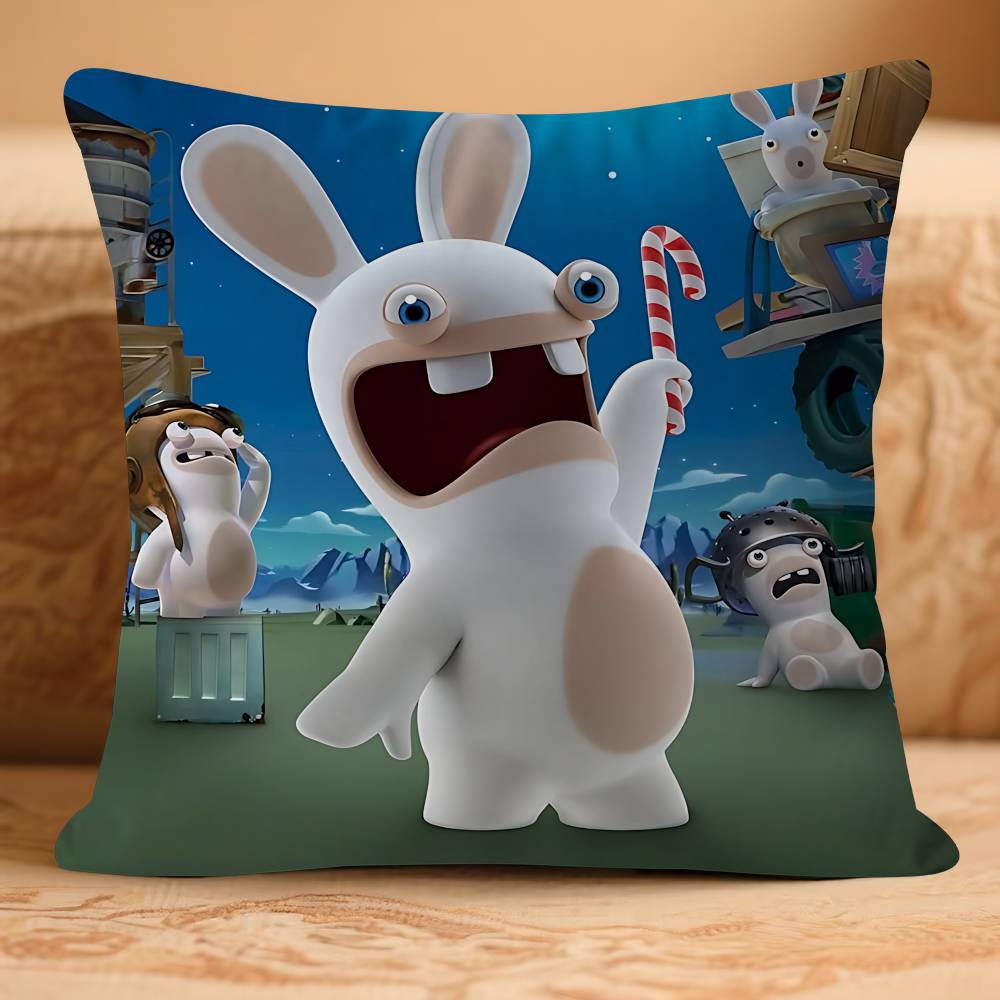 

МИЛЫЙ Мультяшный I-InvasionS Rabbids Наволочка Съемный Моющийся Чехол на Подушку – Всесезонный Мягкий Лен 16x16Inch