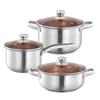 3-Piece Stainless Steel Cookware Set with Milk Pot
