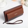 Men'S Pu Zipper Handbag Large Capacity Long Wallet Clutch Bag Phone Bag Multiple Card Slots Card Holder Coin Purse Wallet