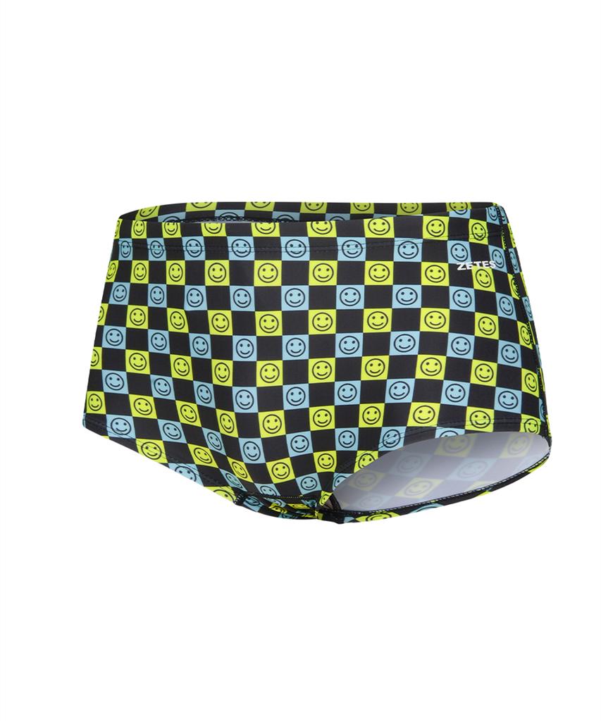 Jeteseu Men'S Hydro Active Square Short Boxer Short Indoor Swimsuit Smile Check M3A615