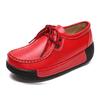 Women Genuine Leather Platform Shoes Winter Plush Walking Shoes 5cm High Wedges Heels Shoes Elegant Warm Mother Shoes