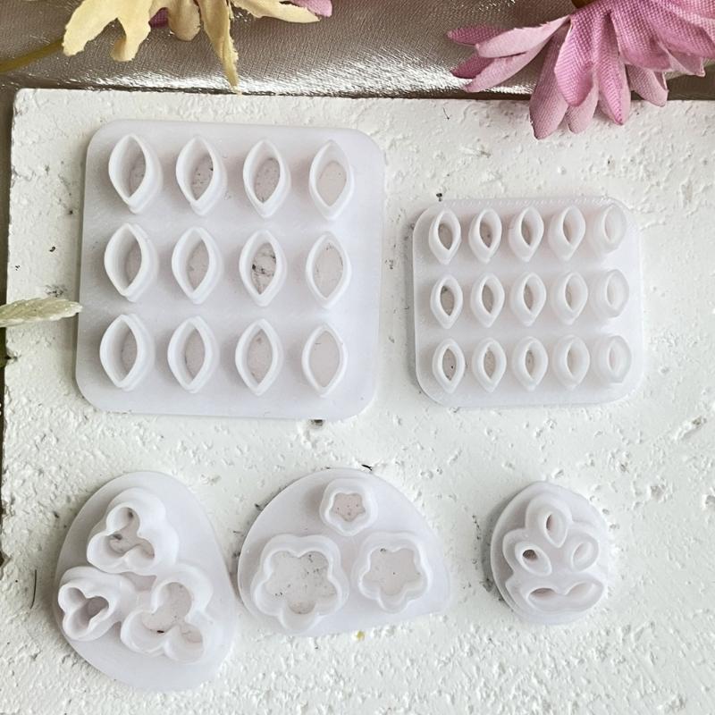 5Pcs Leaf Clay Earring Cutter Flower Clay Cutter Set for Earrings Making, Clay Earring Cutter Tool for Jewelry Making