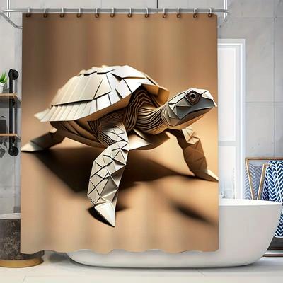 3D Schildkröten-Druck Duschvorhang Wasserdicht Dekorativer Heim-Badezimmerteppich Dekoration Badezimmer-Einsatz Zubehör für Kinder 180X240cm