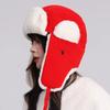 Red Fleece Lined Winter Beanie Hat Women Men Warm Ear Protection Outdoor Cycling Windproof Cap