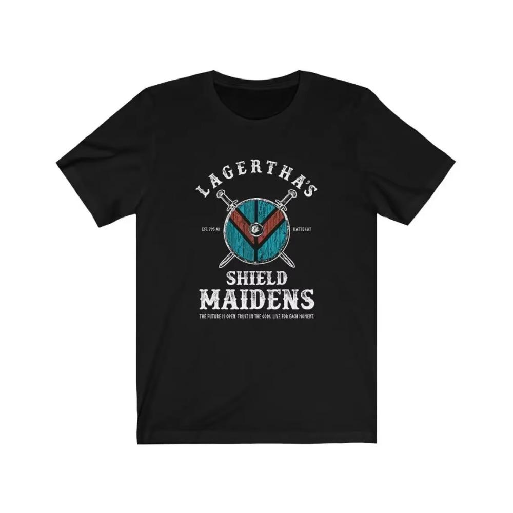 Vi King Shieldmaiden Lagertha's Shield T-Shirt 100% Cotton O-Neck Summer Short Sleeve Casual Mens T-shirt Size S-3XL