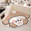 Cartoon Non-Slip Water-Absorbing Floor Mat for Kitchen, Bathroom, and Toilet - Easy Clean, Stain & Wear Resistant.