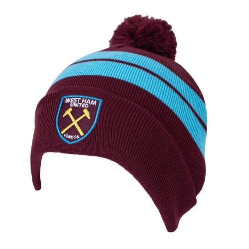 West Ham United FC Striped Knitted Ski Hat