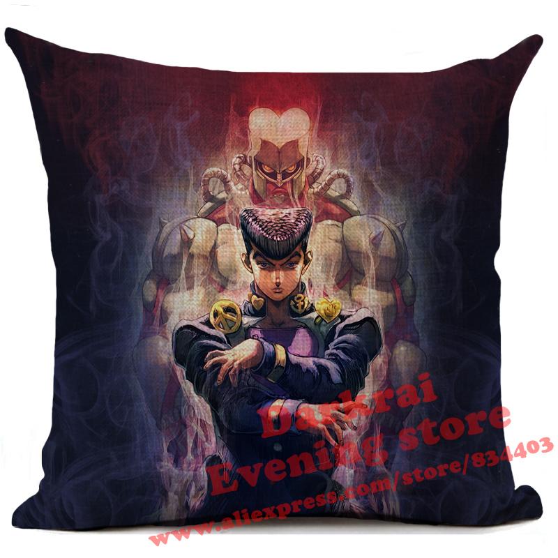 Jojos Bizarre Adventure Japanese Harajuku Manga Cushion Cover Living Room Sofa Square Throw Pillows Home Decoration Pillowcase