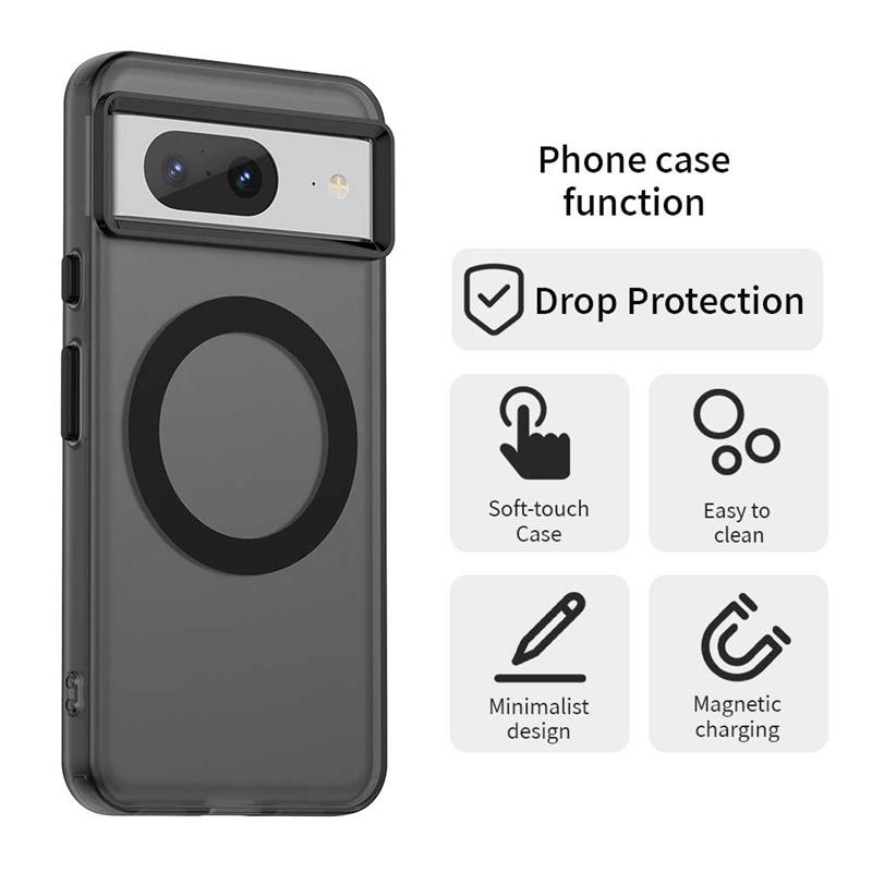 Per Google Pixel 8 Custodia Magsafe Ricarica Wireless Cover Google Pixel 8 Custodia Antiurto Opaca TPU Paraurti per Telefono Per Google Pixel 8