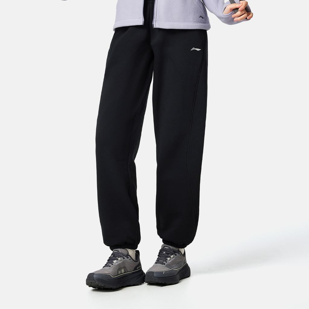Li Ning Fitness Series Antibakteriell Antistatisch Logo-Print Dick Gestrickte Sporthose Damenhose AKLVC22-7
