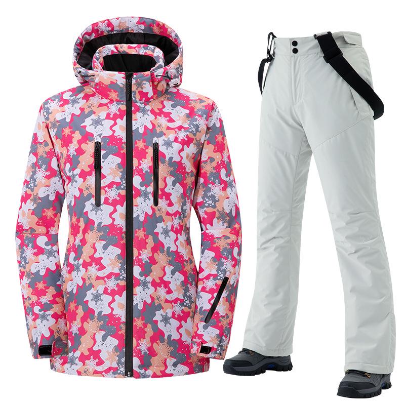 2024 Unisex Fleece-Lined Ski Suit: Thickened Cotton Jacket & Pants Set