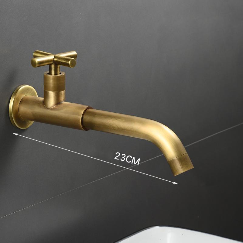 1PC Thread G1/2' Antique Gold Black Extended Single Cold Mop Pool Bathroom Sink Tap Splash Proof Toilet In-Wall Washbasin Faucet