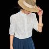 Women's Summer Embroidered Cotton Lace Blouse