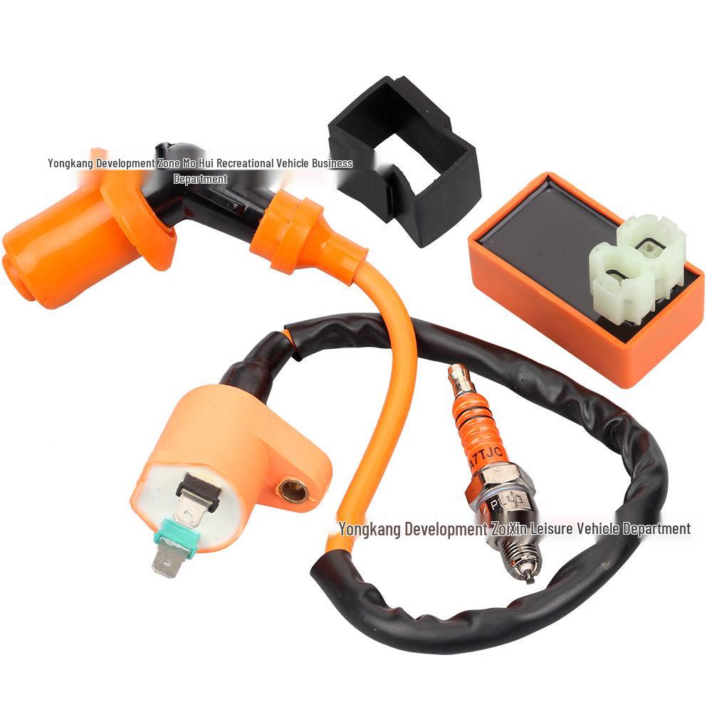 GY6 50-150CC High-Voltage CDI Igniter Coil & A7TJC Spark Plug for Scooter, Motorcycle, ATV, Four-Wheeler, Beach Buggy
