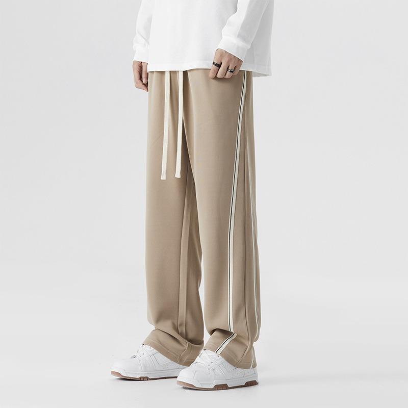 Pants Men's Spring and Autumn Straight Loose Wide Leg Pants New Trousers Sweatpants Casual Stripes Youth Boys Stripes Tide