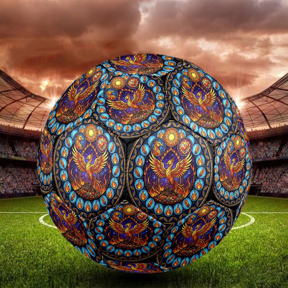 Phoenix Through Flames Round Football Size 5 Adult Ball Suitable for Training Matches and Outdoor Team.