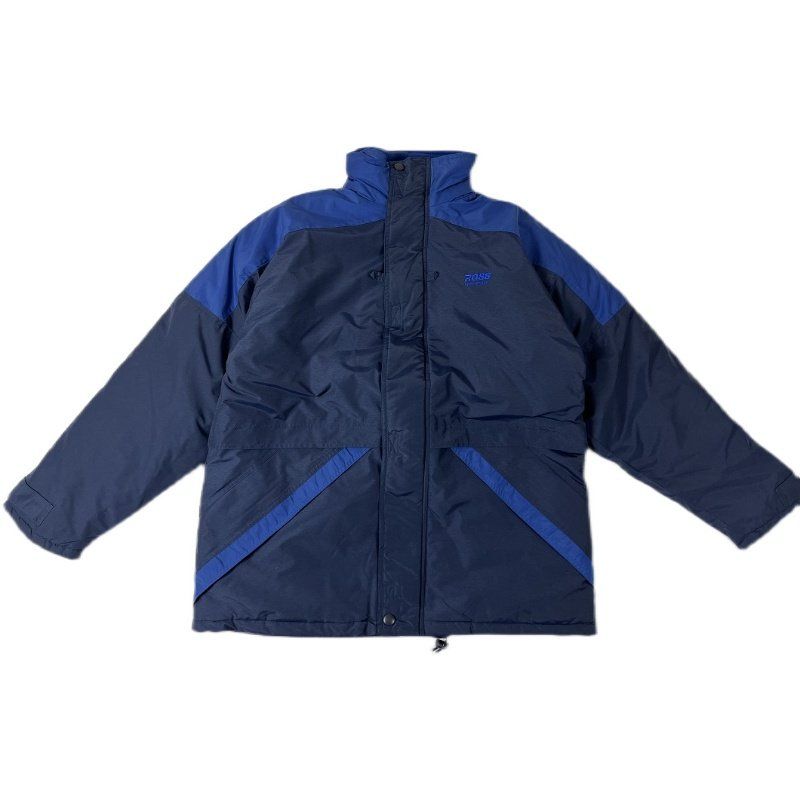 European and American Style Men's Winter Windproof and Waterproof Cotton-Padded Mid-Length Coat, American Retro Couple's Color-Blocked Trench Coat