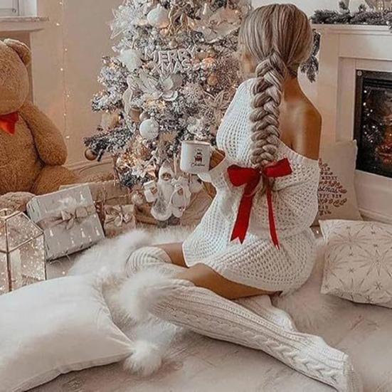 Women Knitted Thigh-high Socks Stretchy Solid Color Boot Socks Long Winter Stockings Over Knee Leg Warmers for Boots Skirts Parties Street